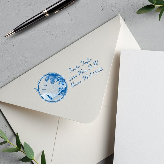 Beach Scene Personalized Zelfinktende Stempel