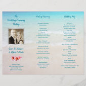 Beach Scene Photo Folded Ceremony Program (Voorkant)
