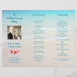 Beach Scene Photo Folded Ceremony Program