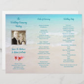 Beach Scene Photo Folded Ceremony Program (Voorkant / Achterkant)