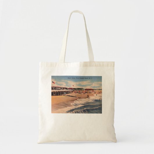 Beach Scene, Point Pleasant NJ, Vintage Tote Bag (Voorkant)