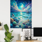 Beach Scene Poster (Thuiskantoor)