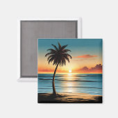 Beach Scene Refrigerator Magnet - Coastal Charm De (Voorkant / Achterkant)