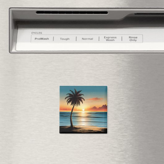 Beach Scene Refrigerator Magnet - Coastal Charm De (Insitu (Vaatwasser))