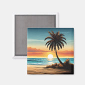 Beach Scene Refrigerator Magnet - Coastal Charm De (Voorkant / Achterkant)