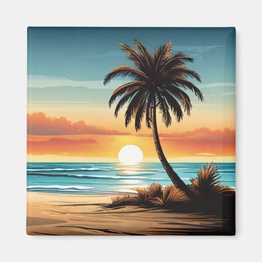 Beach Scene Refrigerator Magnet - Coastal Charm De (Voorkant)