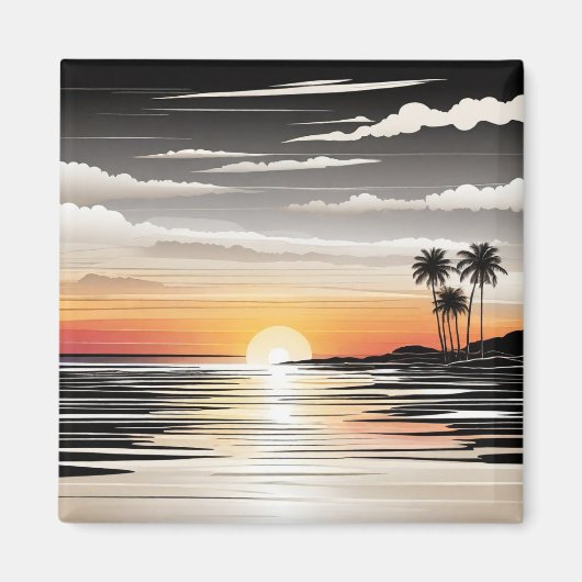 Beach Scene Refrigerator Magnet - Coastal Charm De (Voorkant)