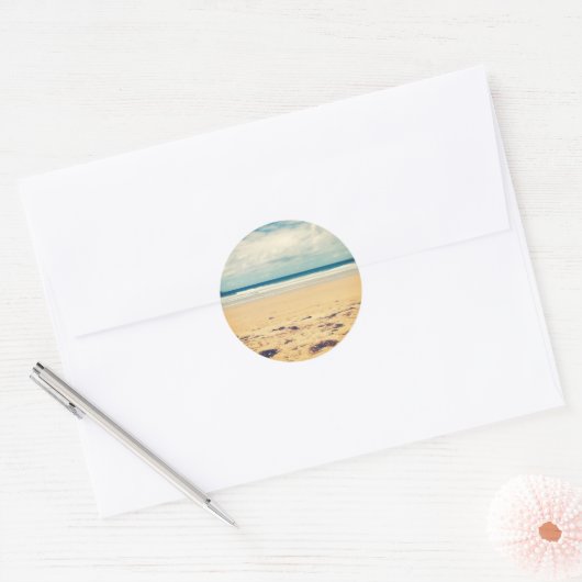 Beach Scene Ronde Sticker (Envelop)