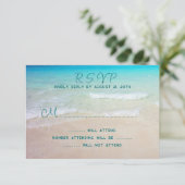Beach Scene RSVP Weduwantwoord Gastaantal (Staand voorkant)