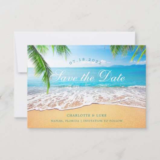 Beach Scene Save the Date (Voorkant)