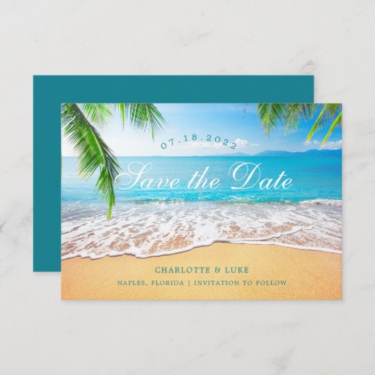 Beach Scene Save the Date (Voorkant / Achterkant)