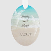 Beach Scene Starfish Wedding Favor Ornament (voorkant)