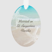 Beach Scene Starfish Wedding Favor Ornament (achterkant)