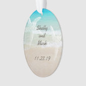 Beach Scene Starfish Wedding Favor Ornament (voorkant)