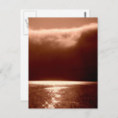 Beach scene - sterren dansen op water - Sepia Briefkaart (Voorkant / Achterkant)