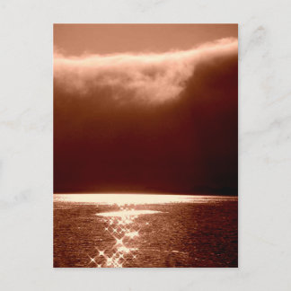 Beach scene - sterren dansen op water - Sepia Briefkaart