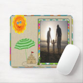 Beach Scene, Sun, Sand, Sandcastle Photo Template Muismat (Met muis)