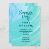 Beach Scene Surprise Party Custom Age Uitnodiging (Voorkant / Achterkant)