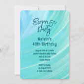 Beach Scene Surprise Party Custom Age Uitnodiging (Voorkant)