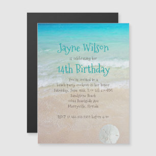 Beach Scene Teen Girls Birthday Party Magnetische Uitnodiging
