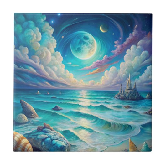 Beach Scene  Tegeltje (Voorkant)