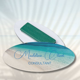 Beach Scene Travel Aqua Blue Modern Naambadge