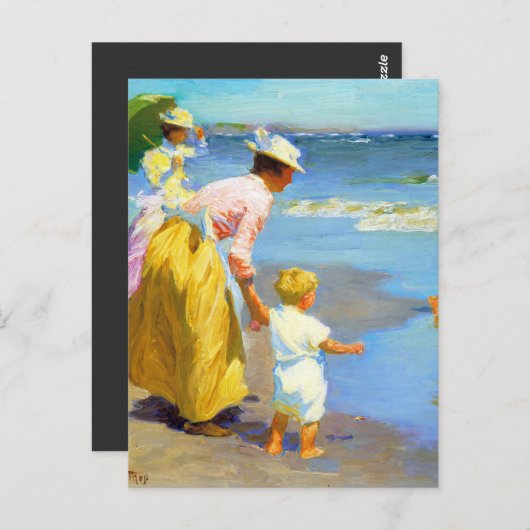 Beach scène van Edward Henry Potthast Briefkaart (Voorkant / Achterkant)