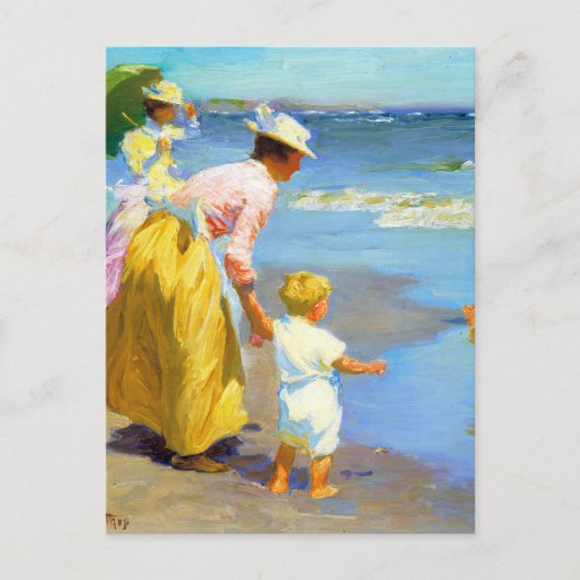 Beach scène van Edward Henry Potthast Briefkaart (Voorkant)