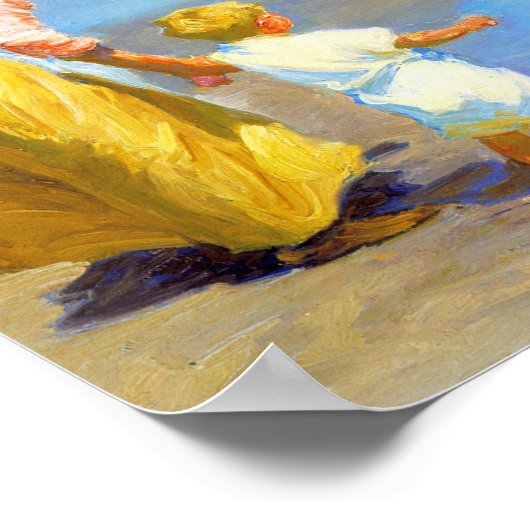 Beach scène van Edward Henry Potthast Poster (Hoek)