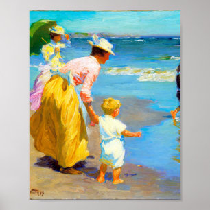 Beach scène van Edward Henry Potthast Poster