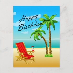 Beach Scene Verjaardag Briefkaart