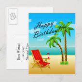 Beach Scene Verjaardag Briefkaart (Voorkant / Achterkant)