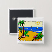 Beach Scene Vierkante Button 5,1 Cm (Voorkant /achterkant)