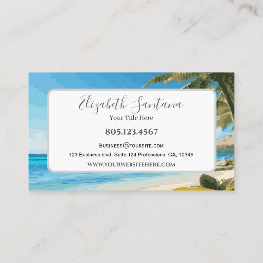 Beach Scene Visitekaartje (Achterkant)