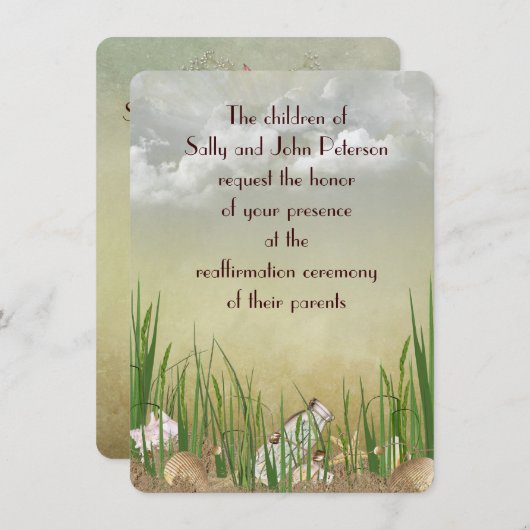 Beach scene voor Vow Renewal Kaart (Voorkant / Achterkant)