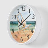 Beach Scene Waterverf Clock (Hoek)