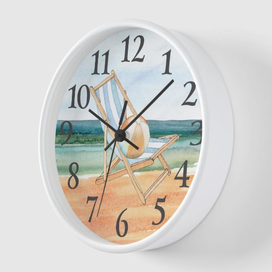 Beach Scene Waterverf Clock (Hoek)