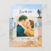 Beach Scene Wedding Photo Save Date Briefkaart (Voorkant)