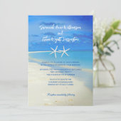 Beach Scene White Starfish Weddenschap Kaart (Staand voorkant)