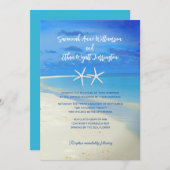 Beach Scene White Starfish Weddenschap Kaart (Voorkant / Achterkant)
