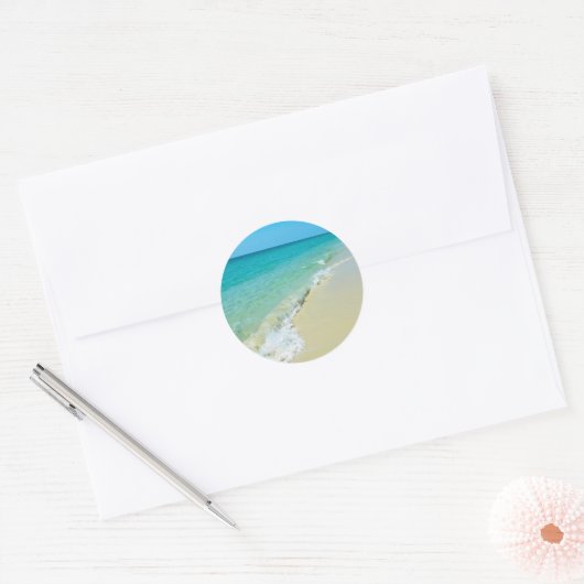 Beach scenery ronde sticker (Envelop)