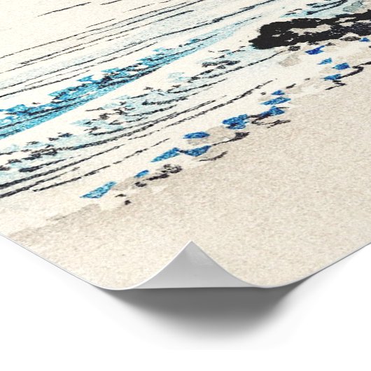 Beach scenery van Kōno Bairei Poster (Hoek)