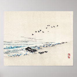 Beach scenery van Kōno Bairei Poster