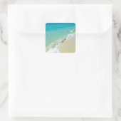 Beach scenery vierkante sticker (Tas)