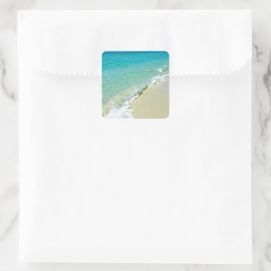 Beach scenery vierkante sticker (Tas)