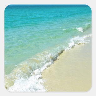 Beach scenery vierkante sticker