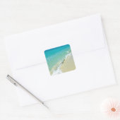 Beach scenery vierkante sticker (Envelop)
