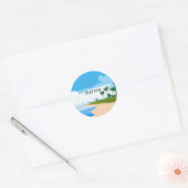 Beach scènes sjabloon, aanpasbaar, ronde sticker (Envelop)