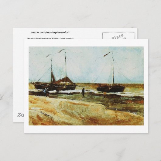 Beach Scheveningen, Calm Weather, Vincent van Gogh Briefkaart (Voorkant / Achterkant)