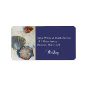 Beach Sea Shells Bruiloft Retouradres Label (Voorkant)